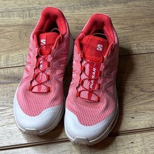 Salomon Women's Athletic Shoes - Salmon Pink and White